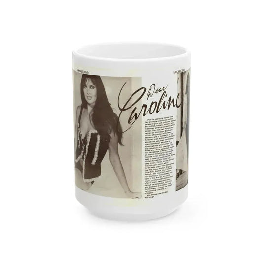 Caroline Munro #356 (Vintage Female Icon) White Coffee Mug 15oz - Go Mug Yourself