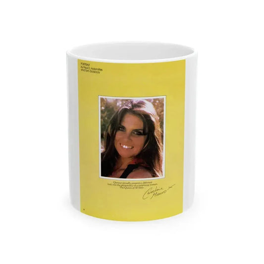 Caroline Munro #358 - Questar Mag. Vol. 2 #3, June '80 (Vintage Female Icon) White Coffee Mug 11oz - Go Mug Yourself