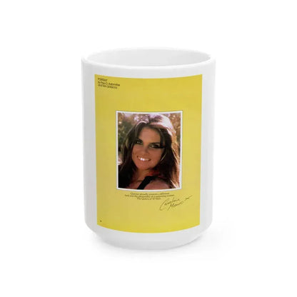 Caroline Munro #358 - Questar Mag. Vol. 2 #3, June '80 (Vintage Female Icon) White Coffee Mug 15oz - Go Mug Yourself