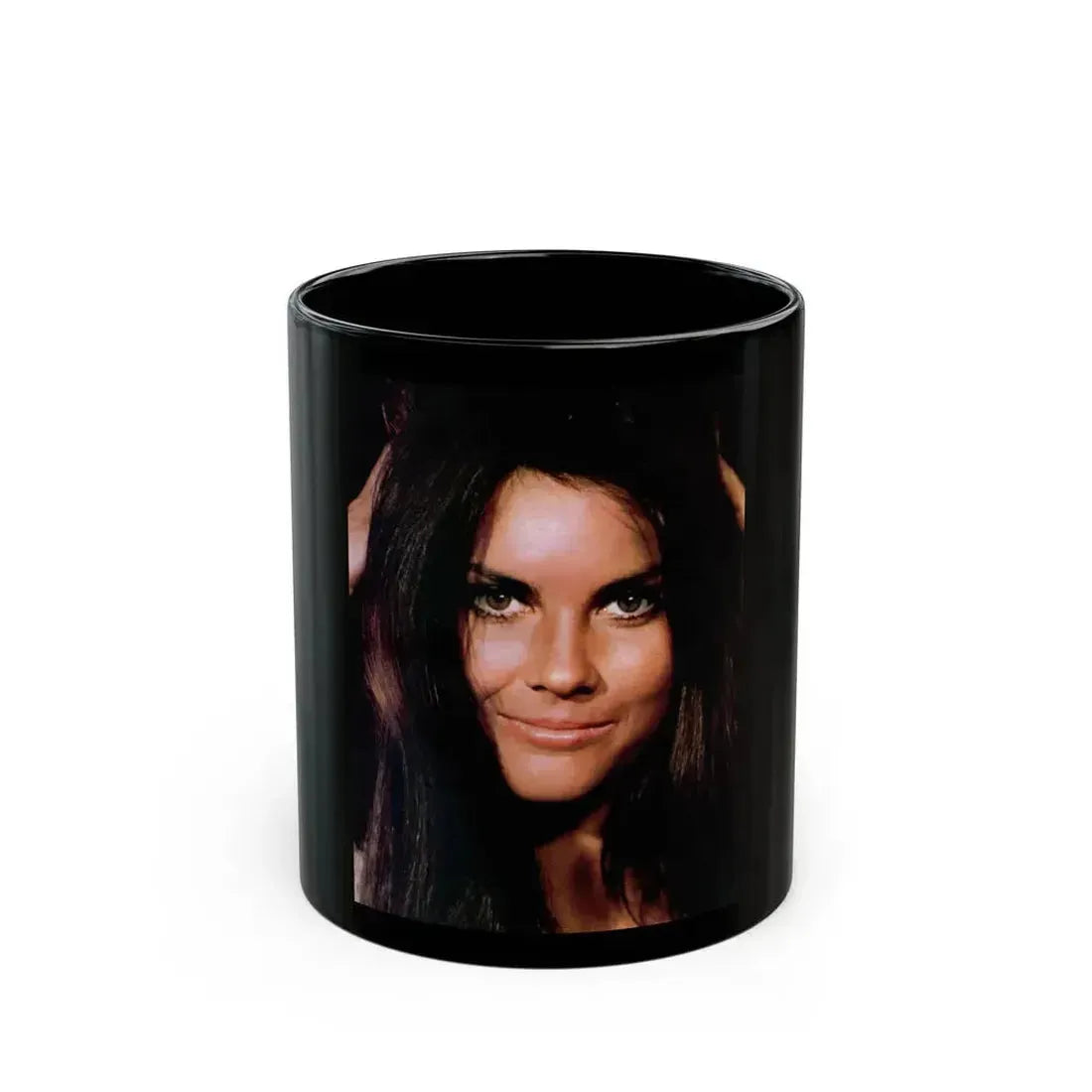 Caroline Munro #359 - Questar Mag. Vol. 2 #3, June '80 (Vintage Female Icon) Black Coffee Mug 11oz - Go Mug Yourself