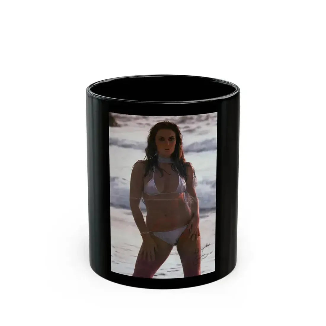 Caroline Munro #360 - Questar Mag. Vol. 2 #3, June '80 (Vintage Female Icon) Black Coffee Mug 11oz - Go Mug Yourself