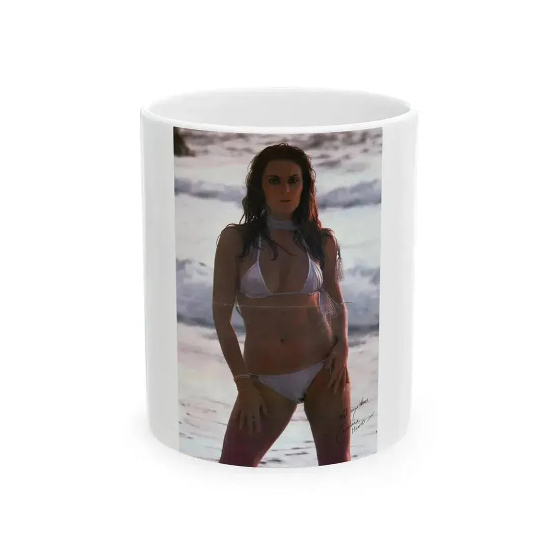 Caroline Munro #360 - Questar Mag. Vol. 2 #3, June '80 (Vintage Female Icon) White Coffee Mug 11oz - Go Mug Yourself