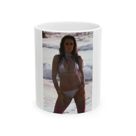 Caroline Munro #360 - Questar Mag. Vol. 2 #3, June '80 (Vintage Female Icon) White Coffee Mug 11oz - Go Mug Yourself