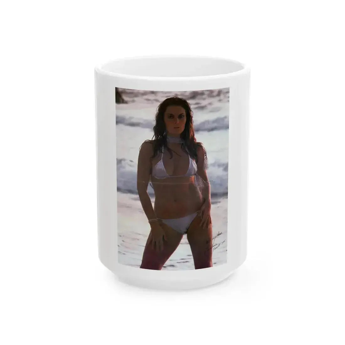 Caroline Munro #360 - Questar Mag. Vol. 2 #3, June '80 (Vintage Female Icon) White Coffee Mug 15oz - Go Mug Yourself