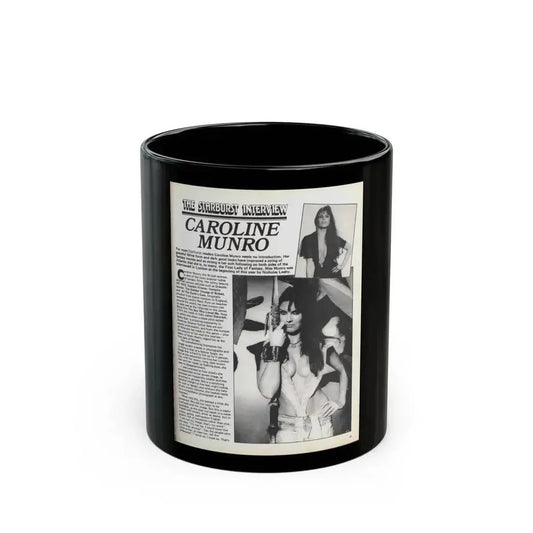Caroline Munro #368 - Starbust Mag. #24 August '80 (Vintage Female Icon) Black Coffee Mug 11oz - Go Mug Yourself