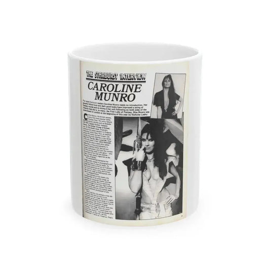 Caroline Munro #368 - Starbust Mag. #24 August '80 (Vintage Female Icon) White Coffee Mug 11oz - Go Mug Yourself