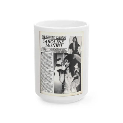 Caroline Munro #368 - Starbust Mag. #24 August '80 (Vintage Female Icon) White Coffee Mug - Go Mug Yourself