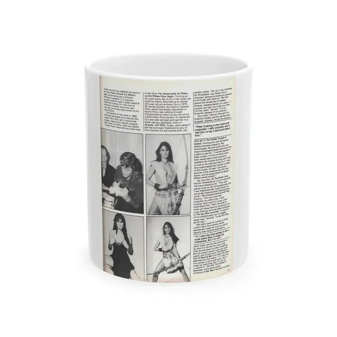 Caroline Munro #370 - Starbust Mag. #24 August '80 (Vintage Female Icon) White Coffee Mug 11oz - Go Mug Yourself