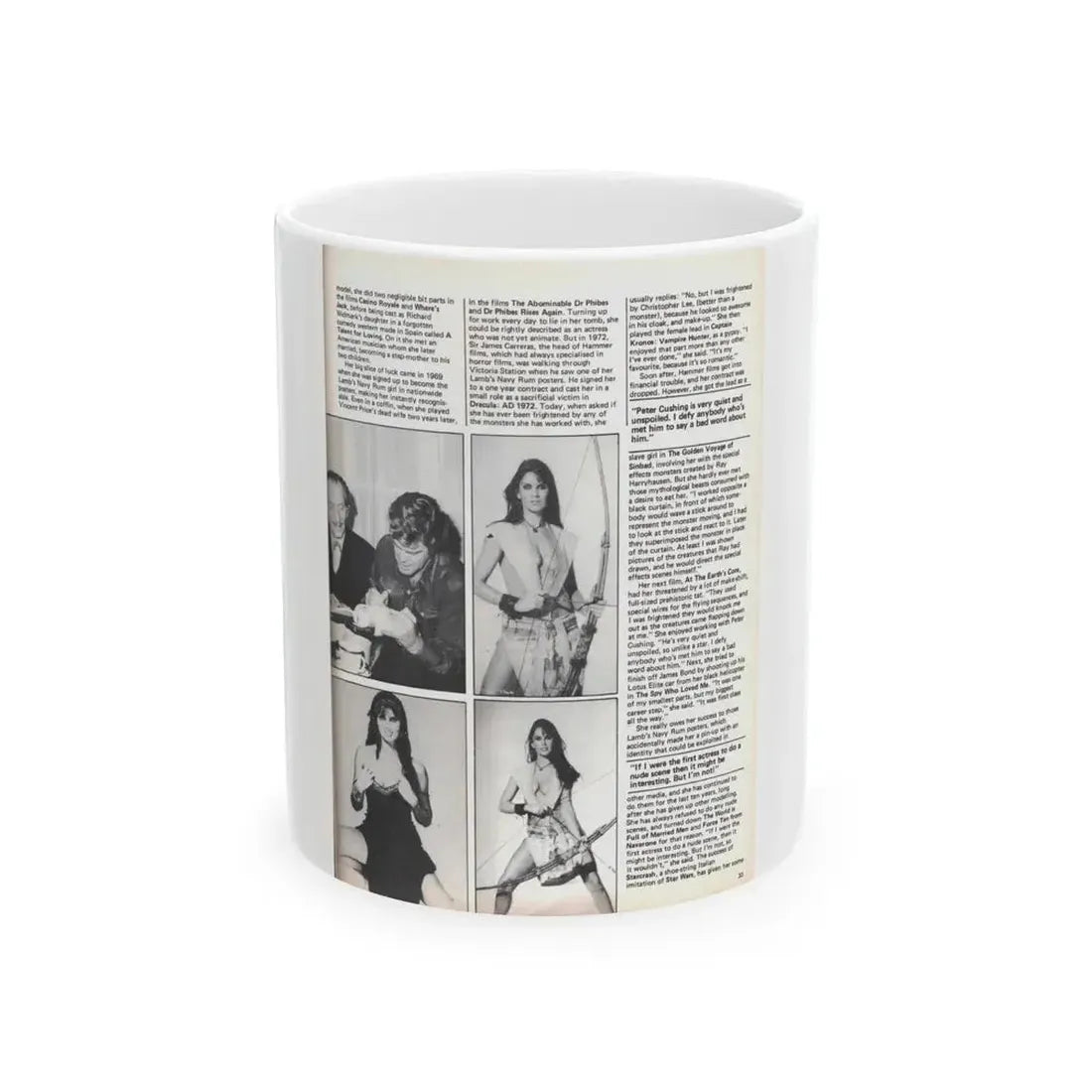 Caroline Munro #370 - Starbust Mag. #24 August '80 (Vintage Female Icon) White Coffee Mug 11oz - Go Mug Yourself