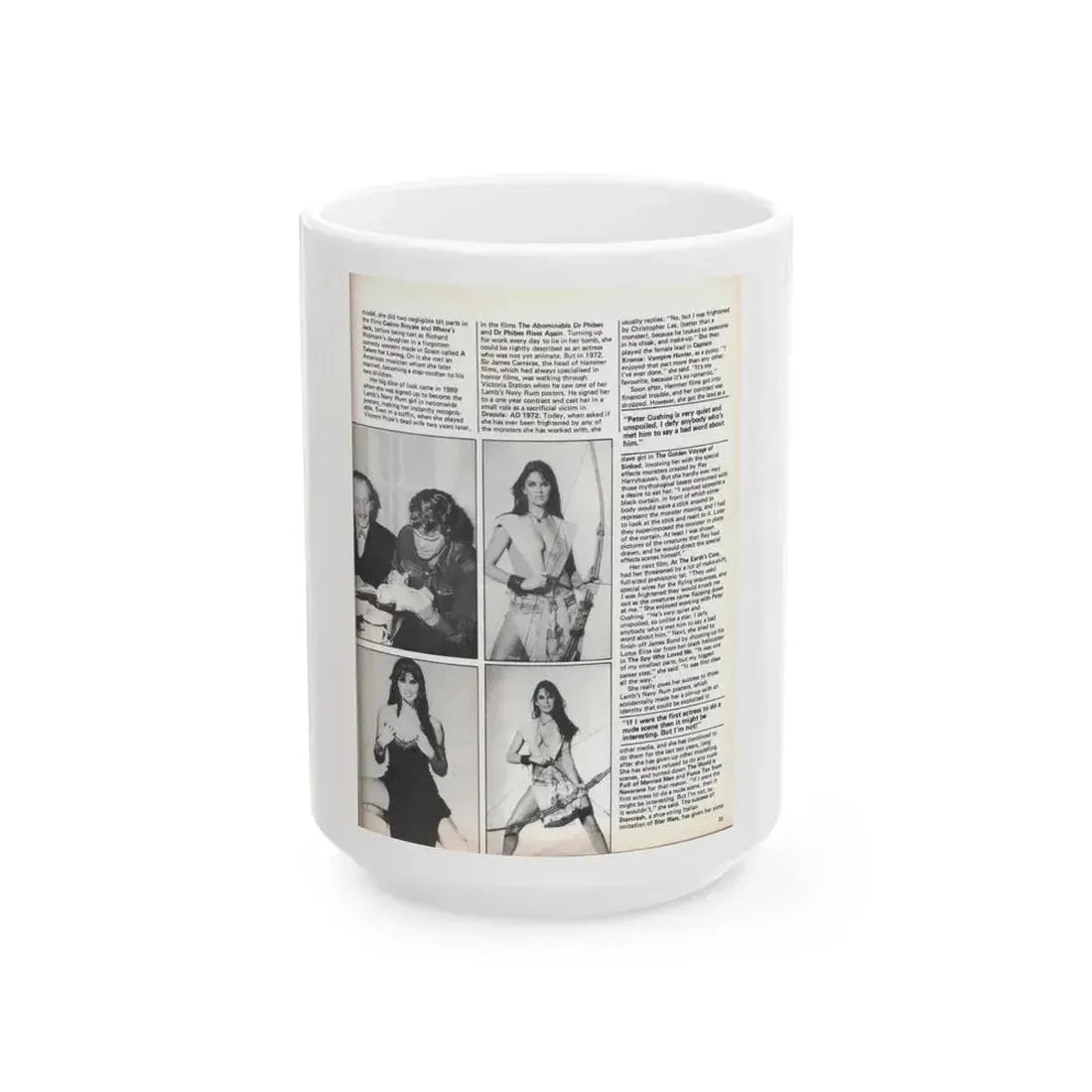 Caroline Munro #370 - Starbust Mag. #24 August '80 (Vintage Female Icon) White Coffee Mug 15oz - Go Mug Yourself