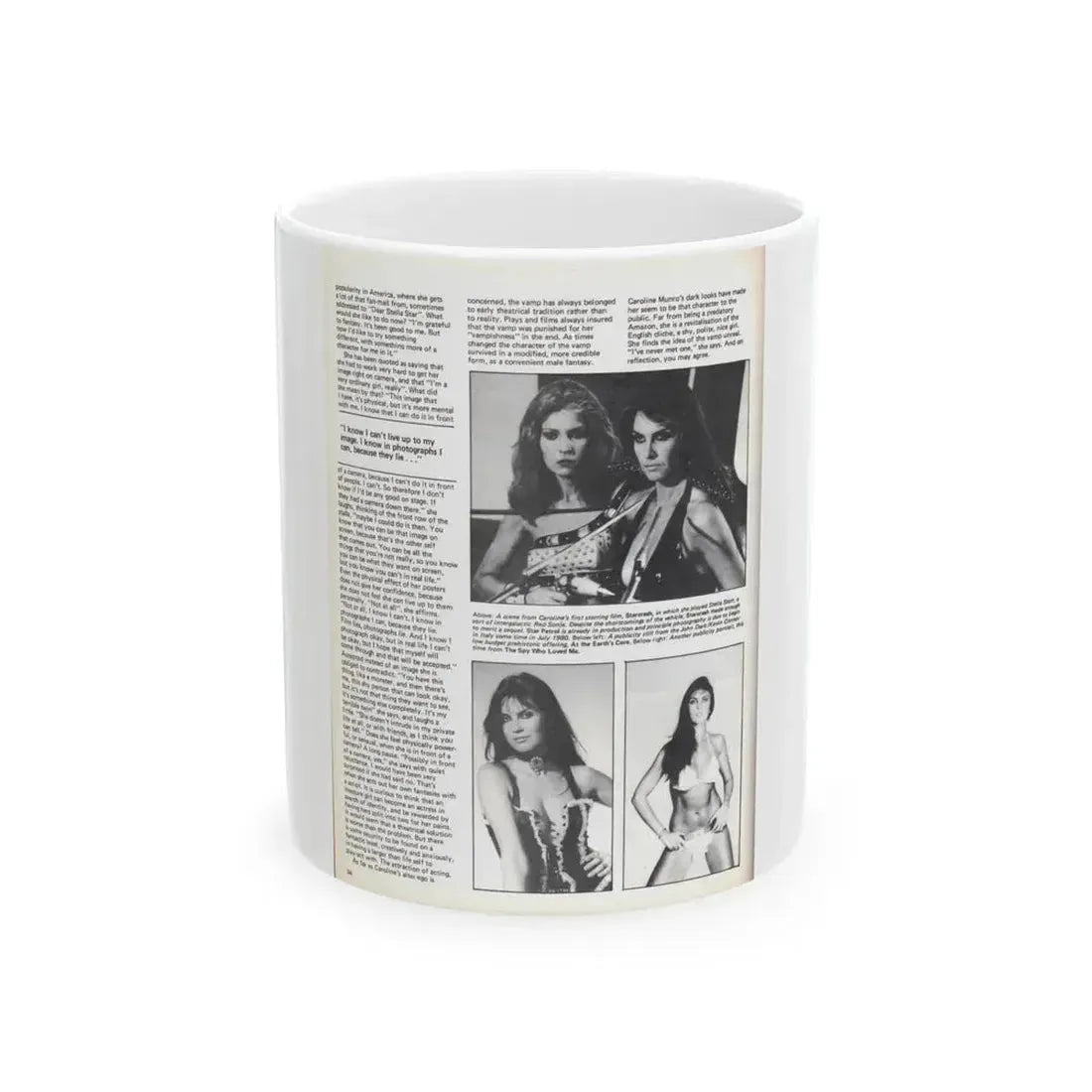 Caroline Munro #371 - Starbust Mag. #24 August '80 (Vintage Female Icon) White Coffee Mug 11oz - Go Mug Yourself