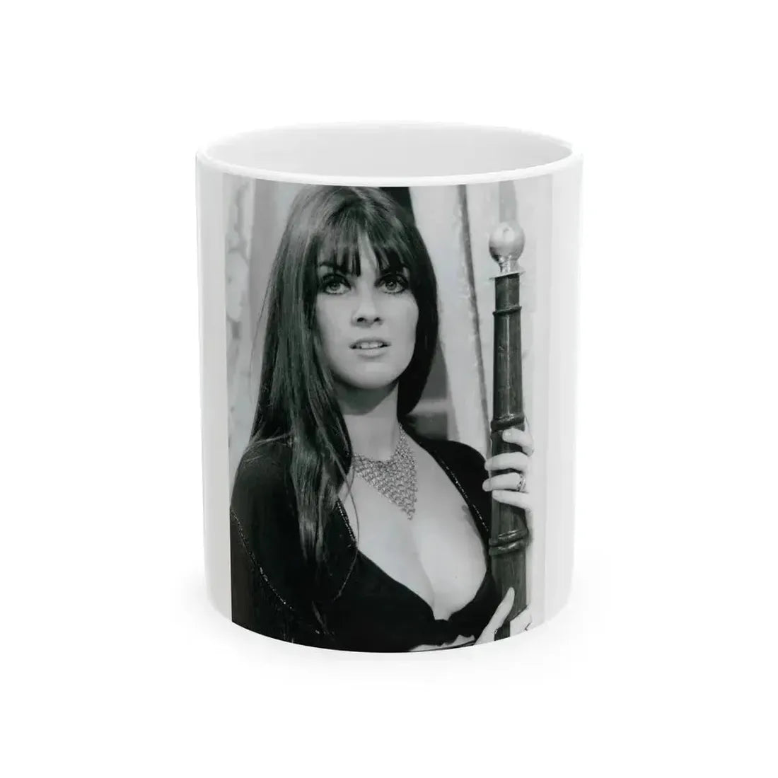 Caroline Munro #374 (Vintage Female Icon) White Coffee Mug 11oz - Go Mug Yourself