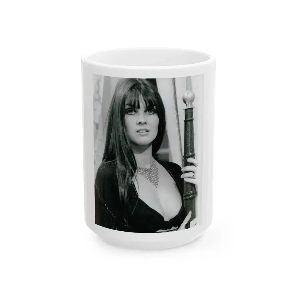 Caroline Munro #374 (Vintage Female Icon) White Coffee Mug 15oz - Go Mug Yourself