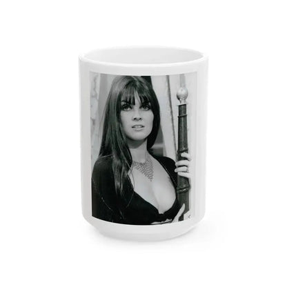 Caroline Munro #374 (Vintage Female Icon) White Coffee Mug 15oz - Go Mug Yourself