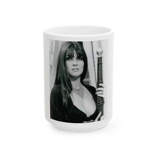 Caroline Munro #374 (Vintage Female Icon) White Coffee Mug 15oz - Go Mug Yourself