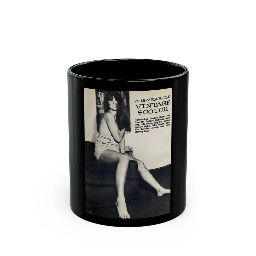 Caroline Munro #38 (Vintage Female Icon) Black Coffee Mug 11oz - Go Mug Yourself