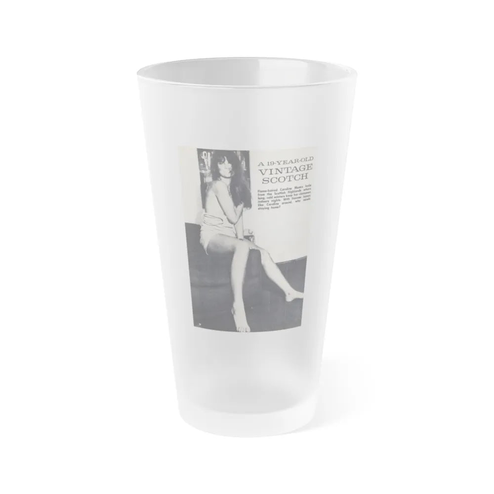 Caroline Munro #38 (Vintage Female Icon) Frosted Pint Glass 16oz-16oz-Frosted-Go Mug Yourself