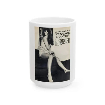 Caroline Munro #38 (Vintage Female Icon) White Coffee Mug 15oz - Go Mug Yourself
