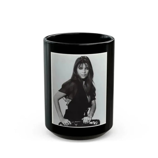 Caroline Munro #382 (Vintage Female Icon) Black Coffee Mug 15oz - Go Mug Yourself