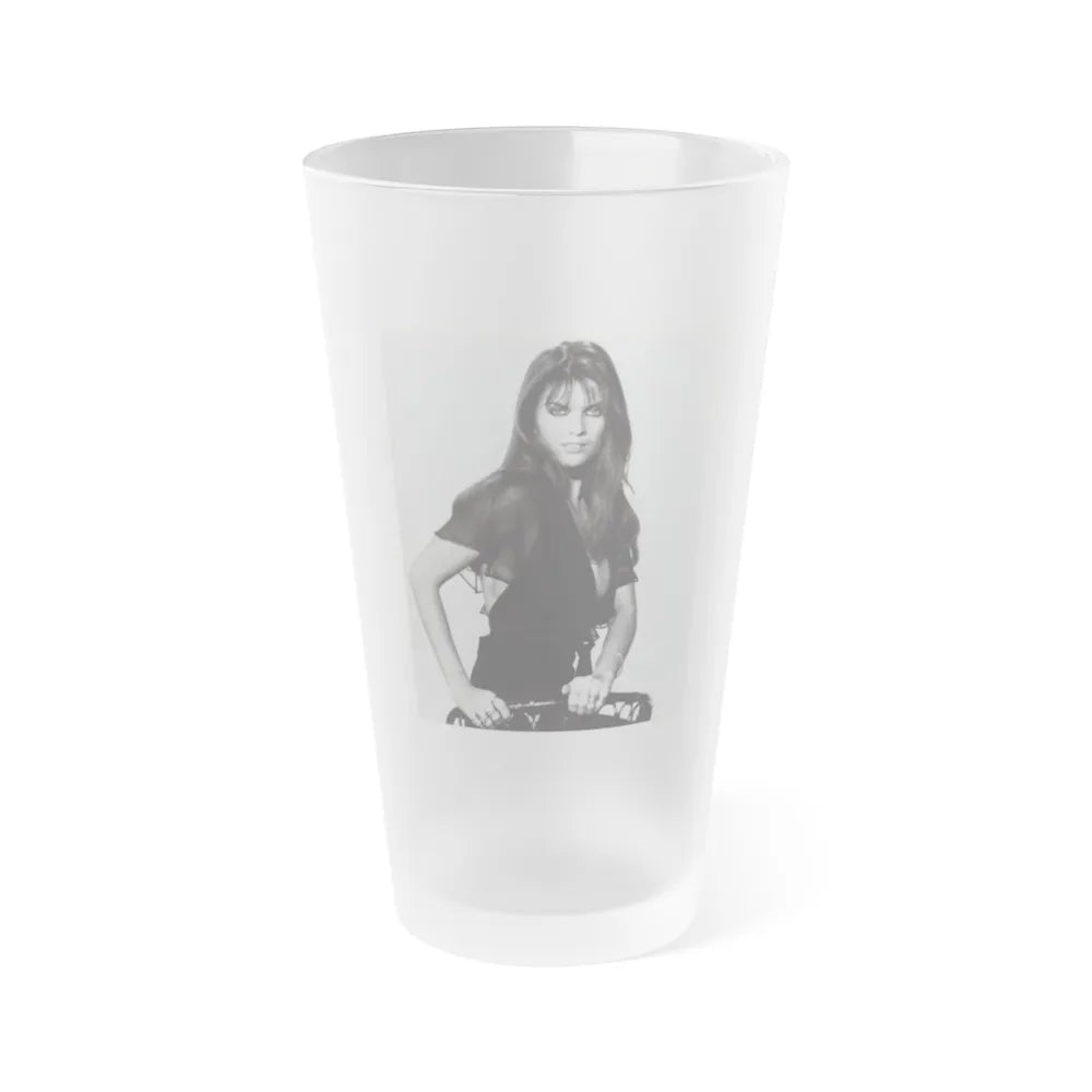 Caroline Munro #382 (Vintage Female Icon) Frosted Pint Glass 16oz-16oz-Frosted-Go Mug Yourself