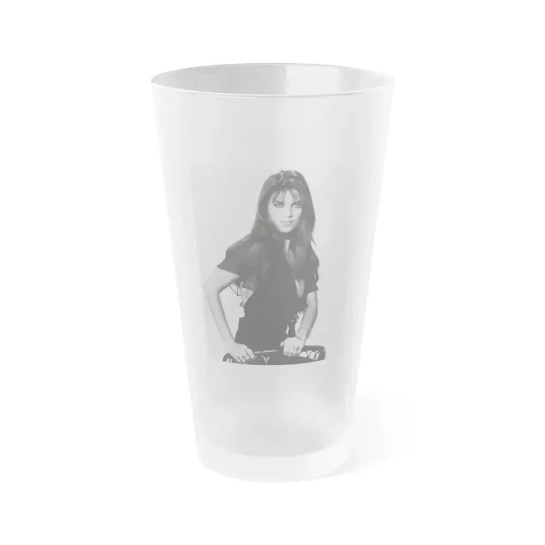 Caroline Munro #382 (Vintage Female Icon) Frosted Pint Glass 16oz 16oz Frosted - Go Mug Yourself