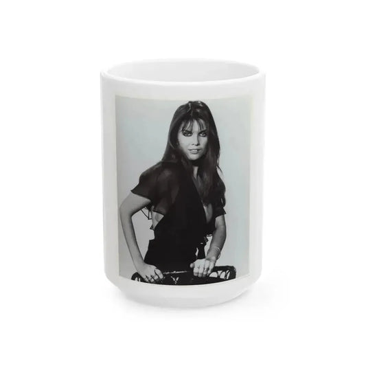 Caroline Munro #382 (Vintage Female Icon) White Coffee Mug 15oz - Go Mug Yourself