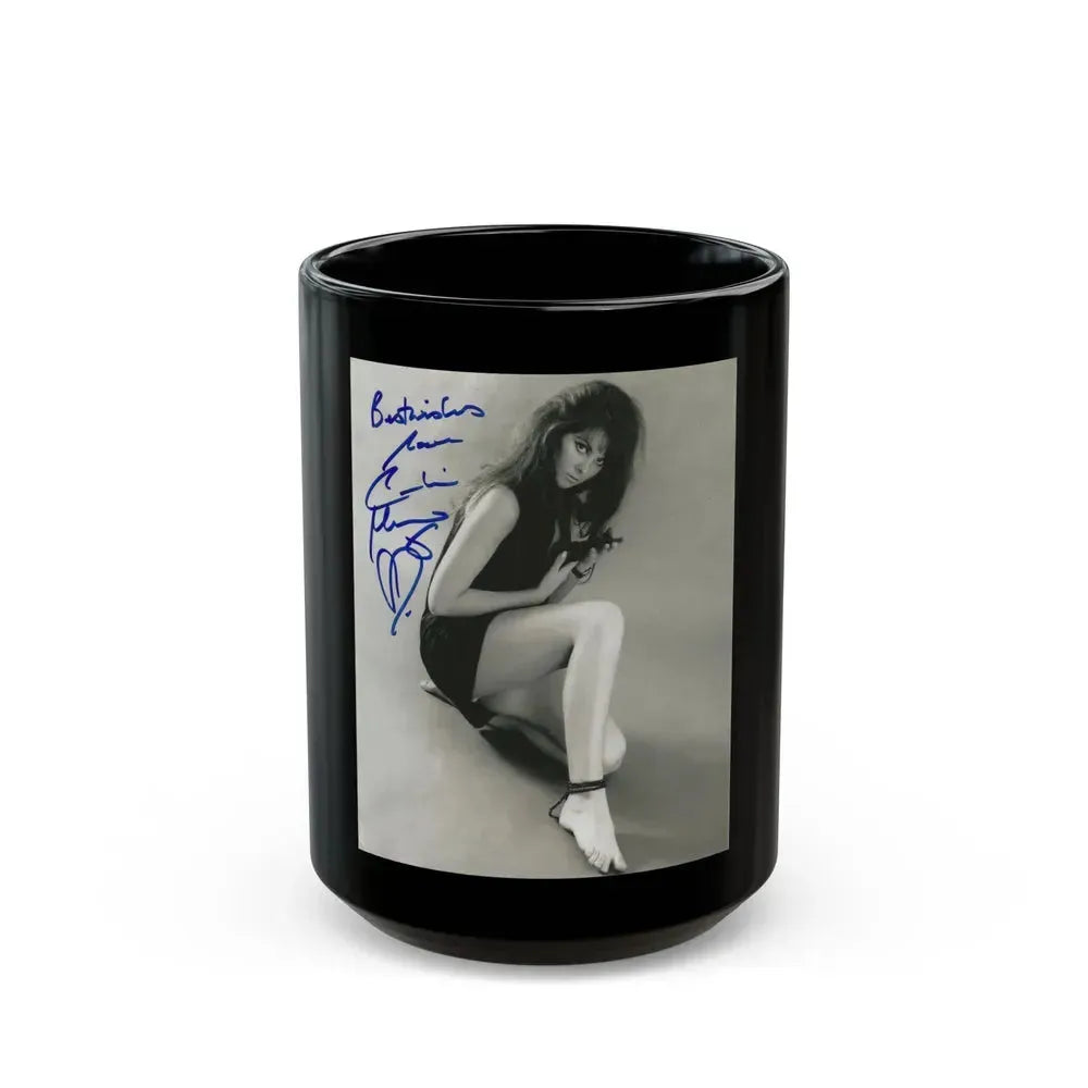 Caroline Munro #384 (Vintage Female Icon) Black Coffee Mug 15oz - Go Mug Yourself