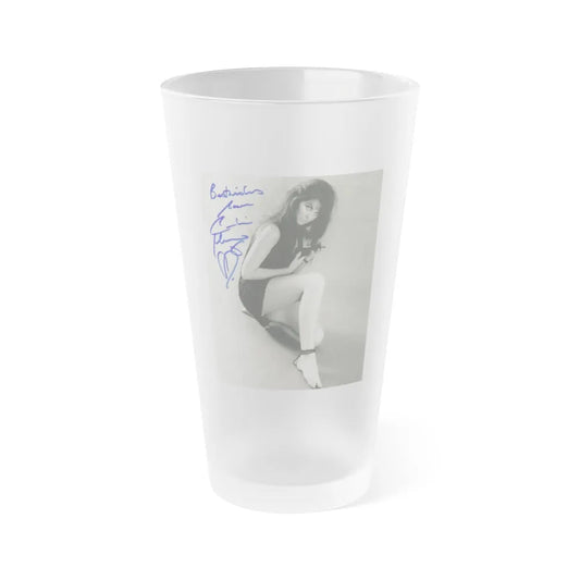 Caroline Munro #384 (Vintage Female Icon) Frosted Pint Glass 16oz-16oz-Frosted-Go Mug Yourself