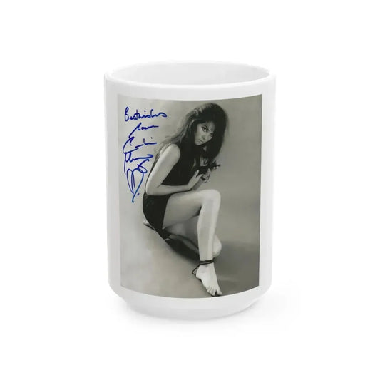 Caroline Munro #384 (Vintage Female Icon) White Coffee Mug 15oz - Go Mug Yourself