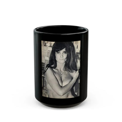 Caroline Munro #39 (Vintage Female Icon) Black Coffee Mug 15oz - Go Mug Yourself