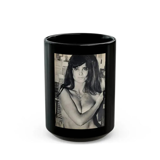 Caroline Munro #39 (Vintage Female Icon) Black Coffee Mug 15oz - Go Mug Yourself