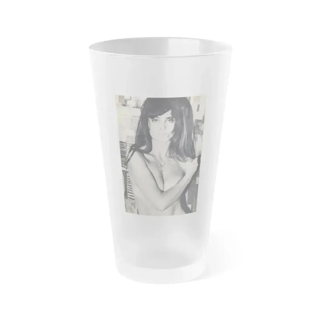 Caroline Munro #39 (Vintage Female Icon) Frosted Pint Glass 16oz 16oz Frosted - Go Mug Yourself