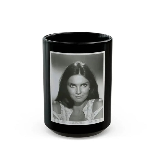 Caroline Munro #395 (Vintage Female Icon) Black Coffee Mug 15oz - Go Mug Yourself