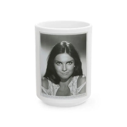 Caroline Munro #395 (Vintage Female Icon) White Coffee Mug 15oz - Go Mug Yourself