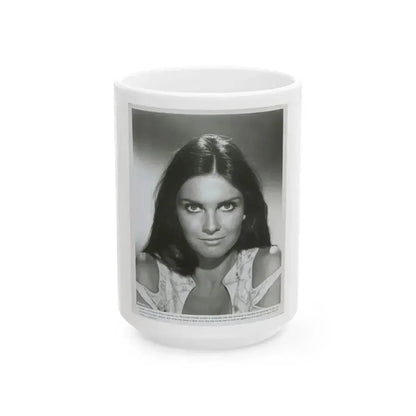Caroline Munro #395 (Vintage Female Icon) White Coffee Mug 15oz - Go Mug Yourself