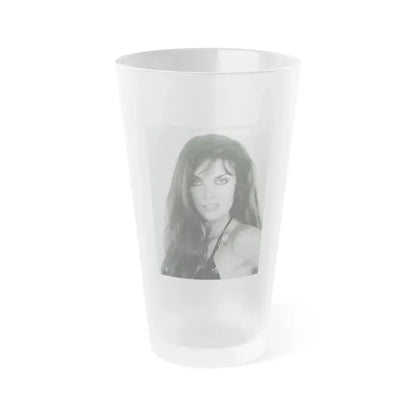 Caroline Munro #398 (Vintage Female Icon) Frosted Pint Glass 16oz 16oz Frosted - Go Mug Yourself
