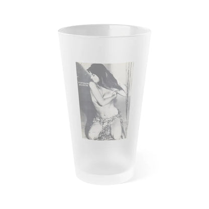 Caroline Munro #40 (Vintage Female Icon) Frosted Pint Glass 16oz-16oz-Frosted-Go Mug Yourself