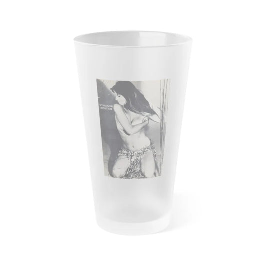 Caroline Munro #40 (Vintage Female Icon) Frosted Pint Glass 16oz-16oz-Frosted-Go Mug Yourself