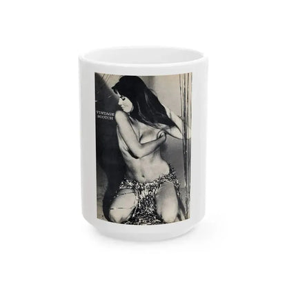 Caroline Munro #40 (Vintage Female Icon) White Coffee Mug 15oz - Go Mug Yourself