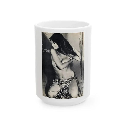Caroline Munro #40 (Vintage Female Icon) White Coffee Mug 15oz - Go Mug Yourself