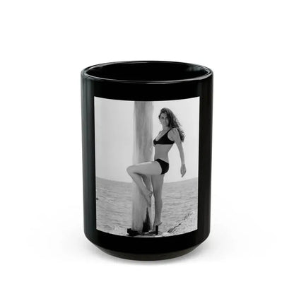 Caroline Munro #403 (Vintage Female Icon) Black Coffee Mug 15oz - Go Mug Yourself