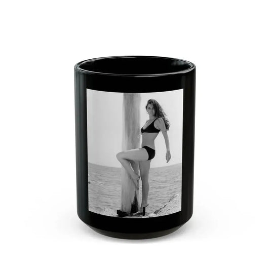 Caroline Munro #403 (Vintage Female Icon) Black Coffee Mug 15oz - Go Mug Yourself