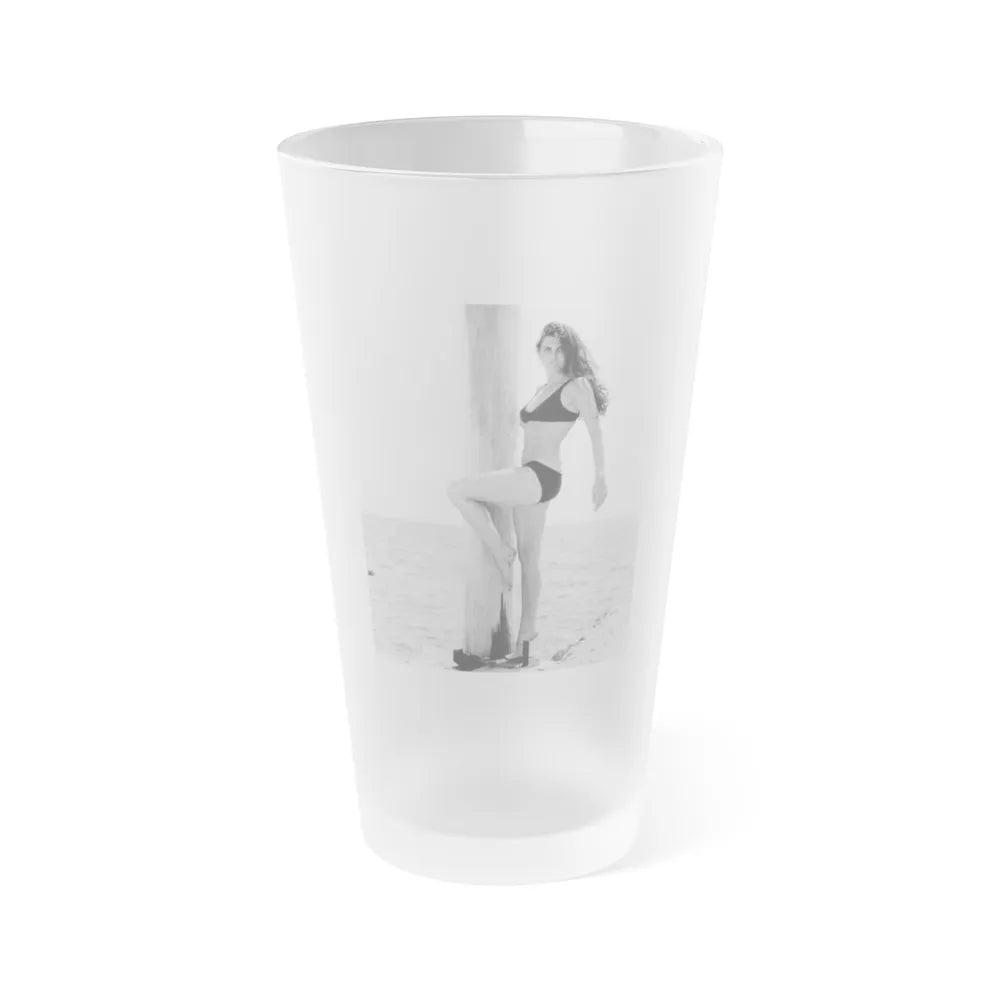 Caroline Munro #403 (Vintage Female Icon) Frosted Pint Glass 16oz-16oz-Frosted-Go Mug Yourself