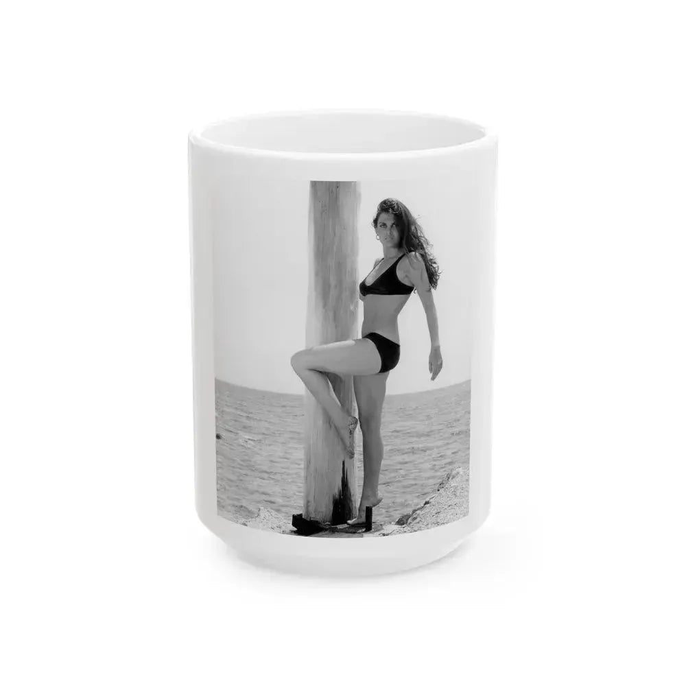 Caroline Munro #403 (Vintage Female Icon) White Coffee Mug 15oz - Go Mug Yourself