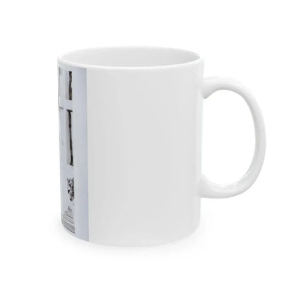 Caroline Munro #409 - 8x10 B&W Full Body in 2-Piece Bikini Photo Original from 1977 (Vintage Female Icon) White Coffee Mug - Go Mug Yourself