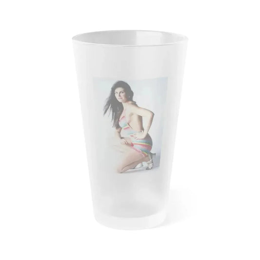 Caroline Munro #53 - 8x10 Color Full Body Glamour Photo Re-Strike from 70's (Vintage Female Icon) Frosted Pint Glass 16oz 16oz Frosted - Go Mug Yourself