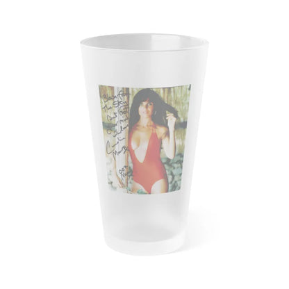 Caroline Munro #66 (Vintage Female Icon) Frosted Pint Glass 16oz-16oz-Frosted-Go Mug Yourself