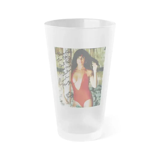 Caroline Munro #66 (Vintage Female Icon) Frosted Pint Glass 16oz 16oz Frosted - Go Mug Yourself