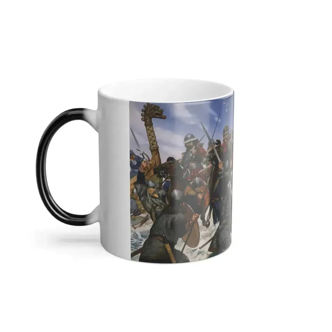 Carolingiens vs Vikings by Angus McBride - Color Changing Mug 11oz - Go Mug Yourself