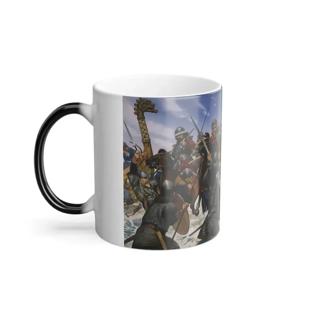 Carolingiens vs Vikings by Angus McBride - Color Changing Mug 11oz - Go Mug Yourself